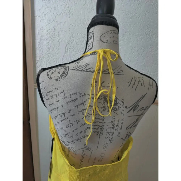 Prabal Gurung Yellow Maxi Dress Size 18 Tiered Halter Summer Smocked Back Long - Picture 6 of 7